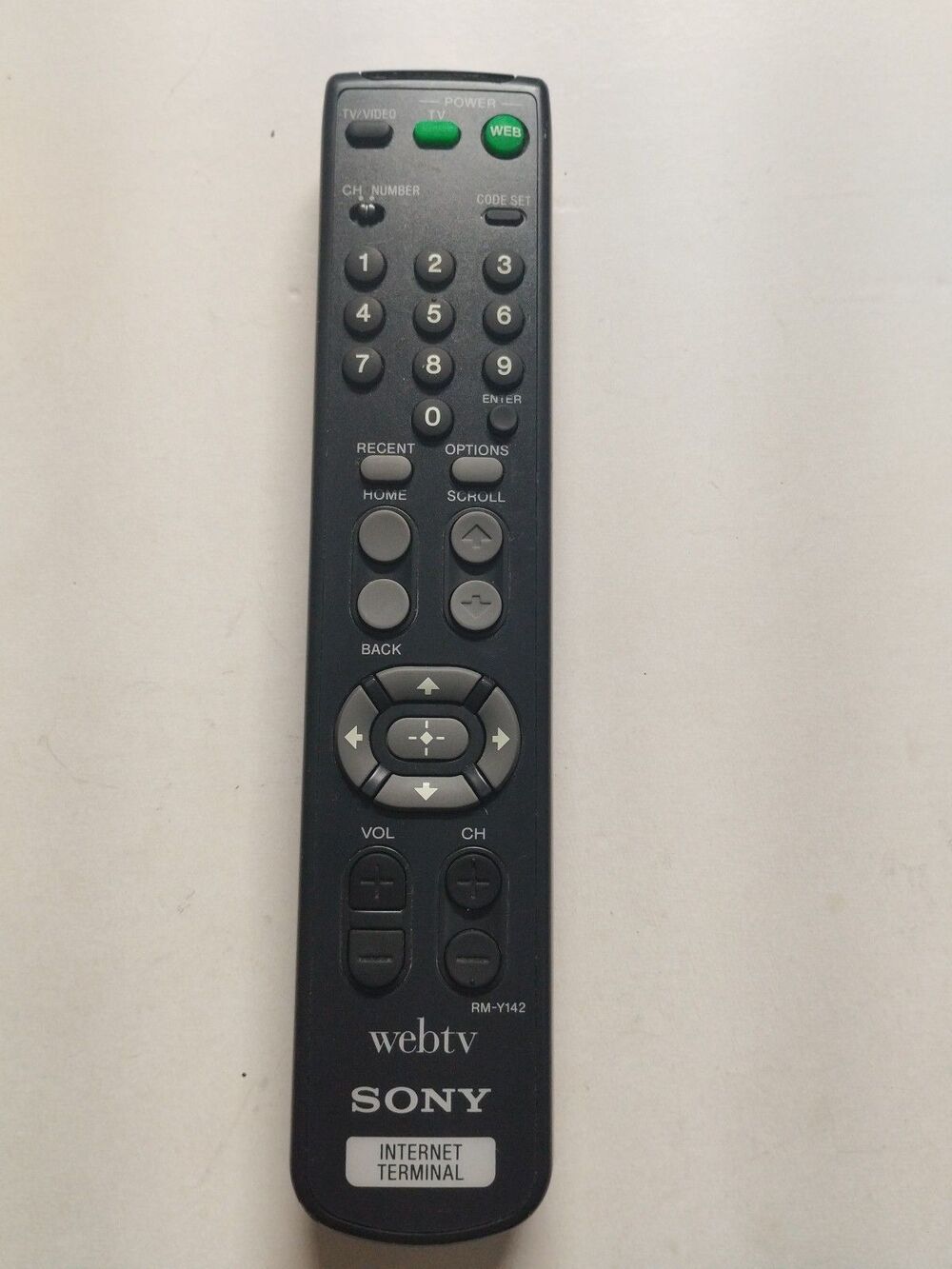 Sony RM-Y142 Webtv Internet Terminal Remote Control OEM - Tested & Works
